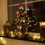 Weihnachtsbaum künstlich (WBD) 60 cm grün mit Weihnachtsdeko bunt und Led Lichterkette mit Batteriebox und Fernbedienung künstlicher Christbaum klein Tannenbaum