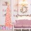 HMASYO 150 cm Pop-Up Lametta Weihnachtsbaum mit 50 Timer-Lichtern, Pink Zusammenklappbarer Künstlich Schlanken Weihnachtsbaum für den Innenbereich, Zuhause Wohnung Kamin mit Festdekoration