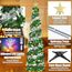HMASYO 180 cm Pop-Up Lametta Weihnachtsbaum mit 100 Timer-Lichter und Fernbedienung, Zusammenklappbarer Künstlicher Schlanken Weihnachtsbaum für Zuhause Wohnung Büro Festdekoration, USB-Betrieb