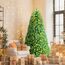 SHareconn 210cm Weihnachtsbaum künstlich mit Beleuchtung, Künstlicher Weihnachtsbaum mit 400 Warmweißen & Mehrfarbigen LED Lichtern, 12 Lichtmodi, 1062 PVC Zweigspitzen, Faltbarem Metallständer