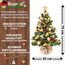 Weihnachtsbaum künstlich (WBD) 75 cm grün mit Weihnachtsdeko Gold und Led Lichterkette mit Batteriebox und Fernbedienung künstlicher Christbaum klein Tannenbaum
