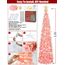 HMASYO 150 cm Pop-Up Lametta Weihnachtsbaum mit 50 Timer-Lichtern, Pink Zusammenklappbarer Künstlich Schlanken Weihnachtsbaum für den Innenbereich, Zuhause Wohnung Kamin mit Festdekoration