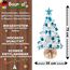 Weihnachtsbaum künstlich (WBD) 75 cm Weiss mit Weihnachtsdeko türkis und Led Lichterkette mit Batteriebox und Fernbedienung künstlicher Christbaum klein Tannenbaum