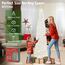 HMASYO 180 cm Pop-Up Lametta Weihnachtsbaum mit 100 Timer-Lichter und Fernbedienung, Weiß Zusammenklappbarer Künstlicher Schlanken Weihnachtsbaum für Zuhause Wohnung Büro Festdekoration, USB-Betrieb