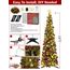 HMASYO 150 cm Pop-Up Lametta Weihnachtsbaum mit 50 Timer-Lichtern, Buntes Gold Zusammenklappbarer Künstlich Schlanken Weihnachtsbaum für den Innenbereich, Zuhause Wohnung Kamin mit Festdekoration