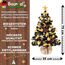 Weihnachtsbaum künstlich (WBD) 75 cm schwarz mit Weihnachtsdeko Gold und Led Lichterkette mit Batteriebox und Fernbedienung künstlicher Christbaum klein Tannenbaum