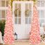 HMASYO 150 cm Pop-Up Lametta Weihnachtsbaum mit 50 Timer-Lichtern, Pink Zusammenklappbarer Künstlich Schlanken Weihnachtsbaum für den Innenbereich, Zuhause Wohnung Kamin mit Festdekoration