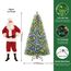 SHareconn 210cm Weihnachtsbaum künstlich mit Beleuchtung, Künstlicher Weihnachtsbaum mit 400 Warmweißen & Mehrfarbigen LED Lichtern, 12 Lichtmodi, 1062 PVC Zweigspitzen, Faltbarem Metallständer