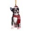 Design Toscano Boston Terrier festlicher Hund Weihnachtsbaumornament Weihnachtsdeko, Polyresin, vollfarbe, 8 cm
