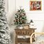 XmasExp Mini-Weihnachtsbaum-Set mit 2 LED-Lichtern, Stern-Baumkronen, Ornamenten, Kugeln, Glocken und Tannenzapfen, 50,8 cm, silberfarben
