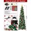 HMASYO 150 cm Pop-Up Lametta Weihnachtsbaum mit 50 Timer-Lichtern, Buntes Grün Zusammenklappbarer Künstlich Schlanken Weihnachtsbaum für den Innenbereich, Zuhause Wohnung Kamin mit Festdekoration