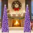 HMASYO Pop-Up-Weihnachtsbaum mit 100 LED-Lichtern und Fernbedienung, violetter Weihnachts-Lametta-Baum, zusammenklappbarer künstlicher Bleistiftbaum für Zuhause, Büro, Party-Dekoration, USB-betriebene