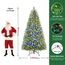 SHareconn 270cm Weihnachtsbaum künstlich mit Beleuchtung, Künstlicher Weihnachtsbaum mit 640 Warmweißen & Mehrfarbigen LED Lichtern, 12 Lichtmodi, 2316 PVC Zweigspitzen, Faltbarem Metallständer