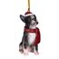Design Toscano Boston Terrier festlicher Hund Weihnachtsbaumornament Weihnachtsdeko, Polyresin, vollfarbe, 8 cm