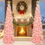 HMASYO 150 cm Pop-Up Lametta Weihnachtsbaum mit 50 Timer-Lichtern, Pink Zusammenklappbarer Künstlich Schlanken Weihnachtsbaum für den Innenbereich, Zuhause Wohnung Kamin mit Festdekoration