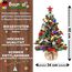 Weihnachtsbaum künstlich (WBD) 60 cm grün mit Weihnachtsdeko bunt und Led Lichterkette mit Batteriebox und Fernbedienung künstlicher Christbaum klein Tannenbaum