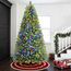 SHareconn 270cm Weihnachtsbaum künstlich mit Beleuchtung, Künstlicher Weihnachtsbaum mit 640 Warmweißen & Mehrfarbigen LED Lichtern, 12 Lichtmodi, 2316 PVC Zweigspitzen, Faltbarem Metallständer