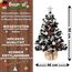Weihnachtsbaum künstlich (WBD) 90 cm schwarz mit Weihnachtsdeko Silber und Led Lichterkette mit Batteriebox und Fernbedienung künstlicher Christbaum klein Tannenbaum