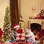 HMASYO 150 cm Pop-Up Lametta Weihnachtsbaum mit 50 Timer-Lichtern, Buntes Gold Zusammenklappbarer Künstlich Schlanken Weihnachtsbaum für den Innenbereich, Zuhause Wohnung Kamin mit Festdekoration