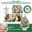 XmasExp Mini-Weihnachtsbaum-Set mit 2 LED-Lichtern, Stern-Baumkronen, Ornamenten, Kugeln, Glocken und Tannenzapfen, 50,8 cm, silberfarben