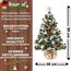 Weihnachtsbaum künstlich (WBD) 90 cm grün mit Weihnachtsdeko Silber und Led Lichterkette mit Batteriebox und Fernbedienung künstlicher Christbaum klein Tannenbaum
