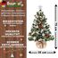 Weihnachtsbaum künstlich (WBD) 75 cm grün mit Weihnachtsdeko Silber und Led Lichterkette mit Batteriebox und Fernbedienung künstlicher Christbaum klein Tannenbaum