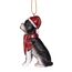 Design Toscano Boston Terrier festlicher Hund Weihnachtsbaumornament Weihnachtsdeko, Polyresin, vollfarbe, 8 cm