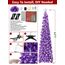 HMASYO Pop-Up-Weihnachtsbaum mit 100 LED-Lichtern und Fernbedienung, violetter Weihnachts-Lametta-Baum, zusammenklappbarer künstlicher Bleistiftbaum für Zuhause, Büro, Party-Dekoration, USB-betriebene