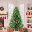 SHareconn 180cm Weihnachtsbaum künstlich mit Beleuchtung, Künstlicher Weihnachtsbaum mit 330 Warmweißen & Mehrfarbigen LED Lichtern, 8 Lichtmodi, 1018 PE & PVC Zweigspitzen, Faltbarem Metallständer