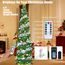 HMASYO 180 cm Pop-Up Lametta Weihnachtsbaum mit 100 Timer-Lichter und Fernbedienung, Zusammenklappbarer Künstlicher Schlanken Weihnachtsbaum für Zuhause Wohnung Büro Festdekoration, USB-Betrieb