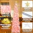 HMASYO 150 cm Pop-Up Lametta Weihnachtsbaum mit 50 Timer-Lichtern, Pink Zusammenklappbarer Künstlich Schlanken Weihnachtsbaum für den Innenbereich, Zuhause Wohnung Kamin mit Festdekoration