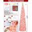 HMASYO 180 cm Pop-Up Lametta Weihnachtsbaum mit 100 Timer-Lichter und Fernbedienung, Pink Zusammenklappbarer Künstlicher Schlanken Weihnachtsbaum für Zuhause Wohnung Büro Festdekoration, USB-Betrieb