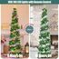 HMASYO 180 cm Pop-Up Lametta Weihnachtsbaum mit 100 Timer-Lichter und Fernbedienung, Zusammenklappbarer Künstlicher Schlanken Weihnachtsbaum für Zuhause Wohnung Büro Festdekoration, USB-Betrieb