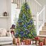 SHareconn 270cm Weihnachtsbaum künstlich mit Beleuchtung, Künstlicher Weihnachtsbaum mit 640 Warmweißen & Mehrfarbigen LED Lichtern, 12 Lichtmodi, 2316 PVC Zweigspitzen, Faltbarem Metallständer