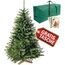 Wolkenland Künstlicher Weihnachtsbaum 220cm, in Premium Qualität - Mit Aufbewahrungstasche und Holzständer – Naturgetreu und mit dicht bestückten Zweigen – Künstliche Weihnachtsbäume