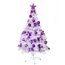 Weihnachtsbaum künstlich (WBD) 120 cm Weiss mit Weihnachtsdeko lila und Led Lichterkette mit Batteriebox und Fernbedienung künstlicher Christbaum klein Tannenbaum