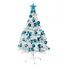 Weihnachtsbaum künstlich (WBD) 120 cm Weiss mit Weihnachtsdeko türkis und Led Lichterkette mit Batteriebox und Fernbedienung künstlicher Christbaum klein Tannenbaum