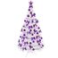 Weihnachtsbaum künstlich (WBD) 210 cm Weiss mit Weihnachtsdeko lila und Led Lichterkette mit Batteriebox und Fernbedienung künstlicher Christbaum klein Tannenbaum