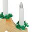 Idena 8582092 - LED Adventsleuchter mit 7 LED Kerzenlichtern in Warmweiß, Schwibbogen aus naturfarbenem Holz, batteriebetrieben, Deko für Innen, als Winter-, Advents- und Weihnachtsdeko