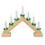 Idena 8582092 - LED Adventsleuchter mit 7 LED Kerzenlichtern in Warmweiß, Schwibbogen aus naturfarbenem Holz, batteriebetrieben, Deko für Innen, als Winter-, Advents- und Weihnachtsdeko