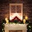Idena 31604 - LED Adventsleuchter mit 7 LED Kerzenlichtern in Warmweiß, Schwibbogen aus rot lackiertem Holz, mit Ersatzlampe und Schalter, Deko für Innen, als Winter-, Advents- und Weihnachtsdeko