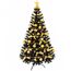 Weihnachtsbaum künstlich (WBD) 150 cm schwarz mit Weihnachtsdeko Gold und Led Lichterkette mit Batteriebox und Fernbedienung künstlicher Christbaum klein Tannenbaum