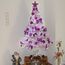 Weihnachtsbaum künstlich (WBD) 120 cm Weiss mit Weihnachtsdeko lila und Led Lichterkette mit Batteriebox und Fernbedienung künstlicher Christbaum klein Tannenbaum