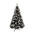 Weihnachtsbaum künstlich (WBD) 120 cm schwarz mit Weihnachtsdeko Silber und Led Lichterkette mit Batteriebox und Fernbedienung künstlicher Christbaum klein Tannenbaum