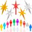 KonohaELF Ceramic Christmas Tree Replacement Lights/Bulbs, Ceramic Tree Medium Multicolor Twist Light Ornaments(117 Bulbs+5 Topper Star)