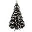 Weihnachtsbaum künstlich (WBD) 150 cm schwarz mit Weihnachtsdeko Silber und Led Lichterkette mit Batteriebox und Fernbedienung künstlicher Christbaum klein Tannenbaum