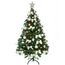 Weihnachtsbaum künstlich (WBD) 120 cm grün mit Weihnachtsdeko Silber und Led Lichterkette mit Batteriebox und Fernbedienung künstlicher Christbaum klein Tannenbaum