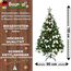 Weihnachtsbaum künstlich (WBD) 150 cm grün mit Weihnachtsdeko Silber und Led Lichterkette mit Batteriebox und Fernbedienung künstlicher Christbaum klein Tannenbaum
