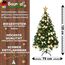 Weihnachtsbaum künstlich (WBD) 120 cm grün mit Weihnachtsdeko Gold und Led Lichterkette mit Batteriebox und Fernbedienung künstlicher Christbaum klein Tannenbaum
