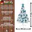 Weihnachtsbaum künstlich (WBD) 150 cm Weiss mit Weihnachtsdeko türkis und Led Lichterkette mit Batteriebox und Fernbedienung künstlicher Christbaum klein Tannenbaum